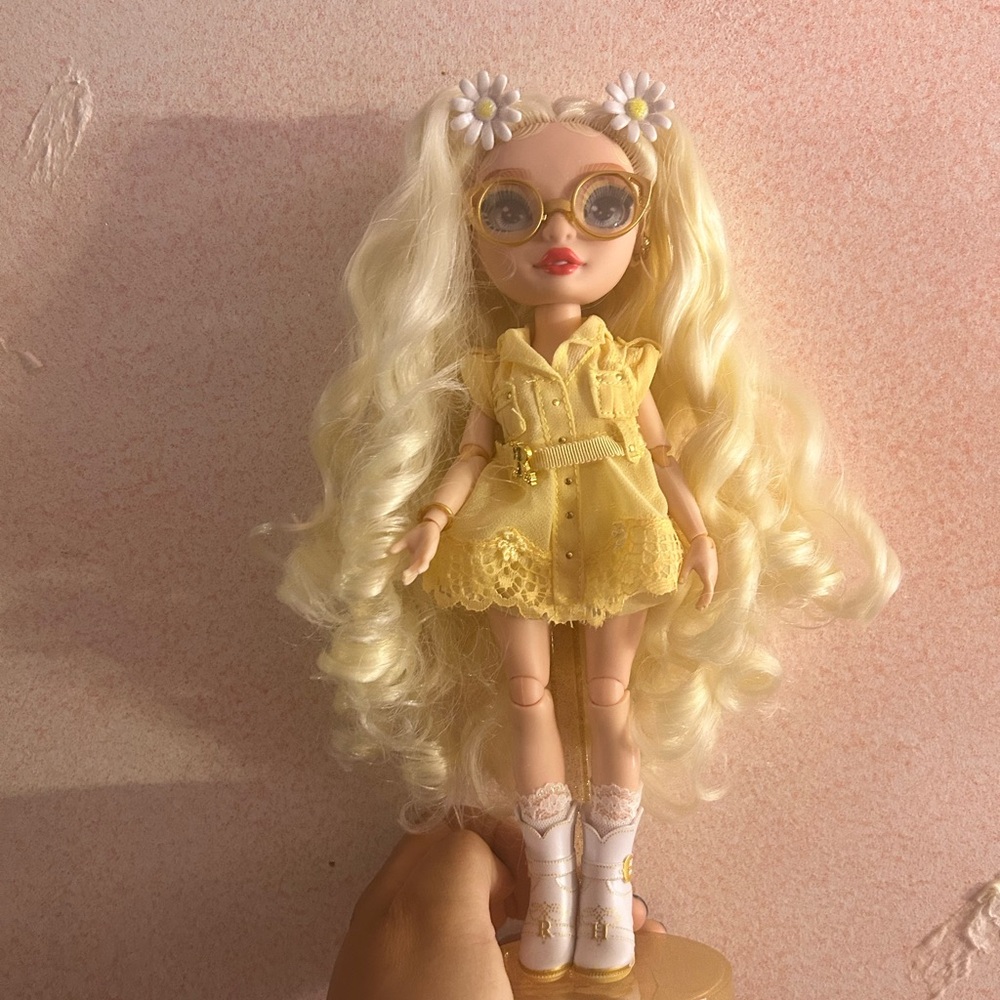 Stylish Doll with Yellow Dress and Sunglasses